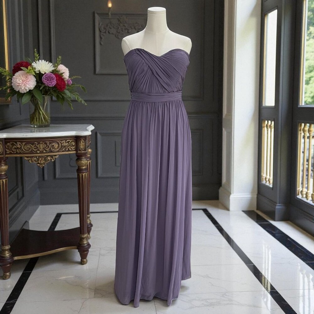 Dessy Lavender Strapless Gown Size 14 Prom Bridesmaid Wedding Guest Elegant‎